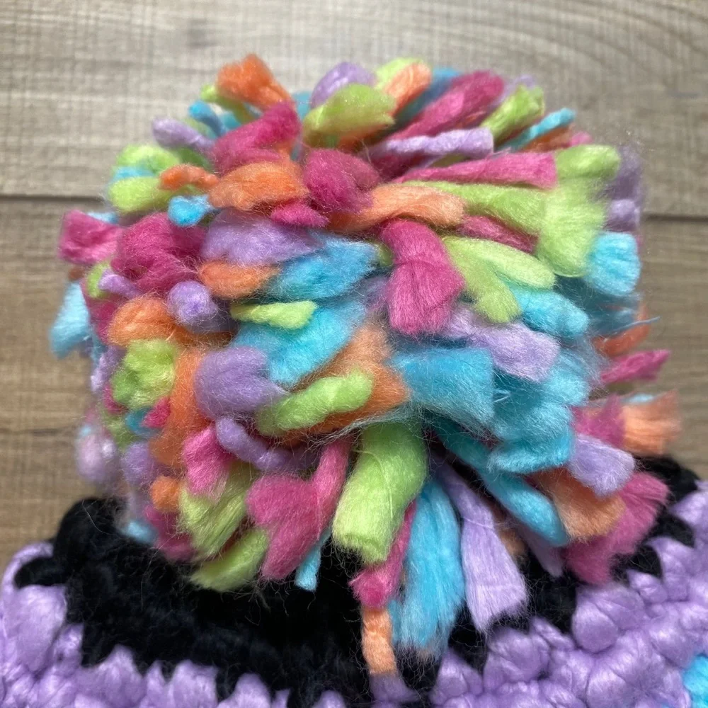 The Children's Place Girls Lined Beanie‎ Hat With Pompom L-XL (Age 8+) Colorful